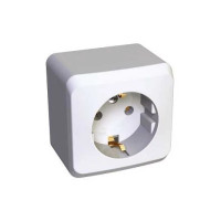 Schneider-electric PA16-004B ЭТЮД О/У РОЗЕТКА с заземлением со шторками 16А 250B, белый , Россия