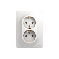 Schneider-electric GSL000124 GLOSSA РОЗЕТКА двойная с заземлением, 16А, в сборе, БЕЛЫЙ