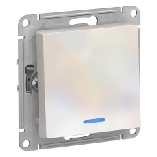 Schneider-electric ATN000413 ATLASDESIGN 1-клавишный ВЫКЛЮЧАТЕЛЬ с подсветкой, сх.1а, 10АХ, механизм, ЖЕМЧУГ