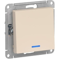 Schneider-electric ATN000213 ATLASDESIGN 1-клавишный ВЫКЛЮЧАТЕЛЬ с подсветкой, сх.1а, 10АХ, механизм, БЕЖЕВЫЙ
