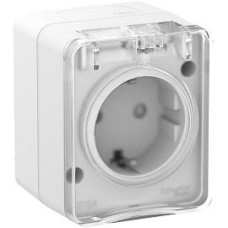 Schneider-electric ATN540145 AtlasDesign Profi54 розетка с заземлением со шторками IP54 16А 250B, БЕЛЫЙ, Россия