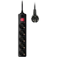 Сетевой фильтр BURO 500SH-1.8-B 1.8м Black 5 розеток