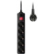 Сетевой фильтр BURO 500SH-1.8-B 1.8м Black 5 розеток