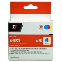 T2 C8728HE Картридж (IC-H8728) №28 для HP Deskjet 3320/3520/3550/5650/1210/1315/Officejet 4110/6110, цветной, 180 стр.
