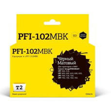 T2 PFI-102MBK Картридж струйный для Canon imagePROGRAF iPF-500/510/600/605/610/650/655/700/710/720/750/755/760/765, матовый черный