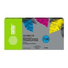 Картридж струйный Cactus CS-F9K17A 728XXL голубой (300мл) для HP DesignJet T730, T830