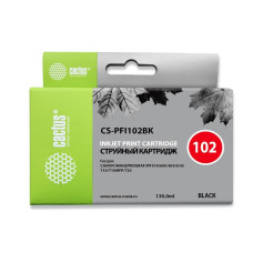 CACTUS PFI-102BK Картридж струйный для Canon iPF500/iPF600/iPF700/ MFP M40/iPF765/LP17/LP24, черный (130мл)