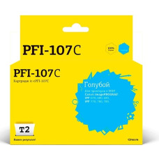 T2 PFI-107C Картридж струйный для Canon imagePROGRAF iPF-670/680/685/770/780/785, голубой