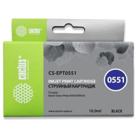Картридж струйный Cactus CS-EPT0551 черный (10мл) для Epson Stylus RX520/Stylus Photo R240