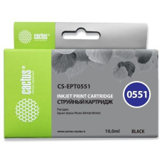 Картридж струйный Cactus CS-EPT0551 черный (10мл) для Epson Stylus RX520/Stylus Photo R240