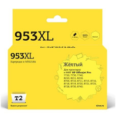 T2 F6U18AE Картридж №953XL (IC-HF6U18A) для HP OfficeJet Pro 7720/7730/7740/8210/8710/8720/8730/8740, желтый, 26 мл.