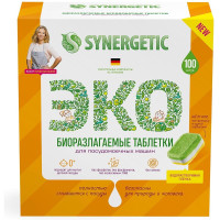 Synergetic Таблетки для ПММ бесфосфатные в водорастворимой пленке (100 шт.)