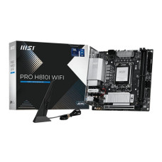 Материнская плата MSI PRO H810I WIFI H810, LGA1851, 2*DDR5, 1*PCIEx16, 1*M.2, 2*TypeC, 4*USB3.2Gen1, 6*USB2.0, 2*SATA3.0, 2.5G, DP, HDMI, ITX, RTL