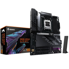 Материнская плата Gigabyte B850 AORUS ELITE WIFI7, Socket AM5, AMD B850, 4xDDR5-5200, HDMI+DP, 3xPCI-Ex16, 4xSATA3(RAID 0/1/10), 3xM.2, 8 Ch Audio, 1x2,5GLan, WiFi, (4+4)xUSB2.0, (7+2)xUSB3.2, (1+1)xUSB Type-C™, 1xPS/2, ATX, RTL