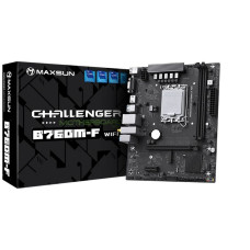 Материнская плата Maxsun MS-Challenger B760M-F WIFI B760, LGA1700, 2*DDR4, 1*PCIEx16, 1*PCIEx1, 1*M.2, 6*USB3.2Gen1, 4*USB2.0, 3*SATA3.0, 1G, DP, HDMI, M-ATX, RTL