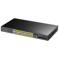 Коммутатор CUDY 24-Port Layer 3 Managed Gigabit PoE+ Switch with 4 10G SFP Slots 400W Layer 3 Managed 24 Ports 10/100/1000M PoE Switch, 24 Gigabit Ethernet ports + 4 10 Gigabit uplink SFP+ optical ports + 1 USB serial port + 1… — CUDY GS5024PS4-400W