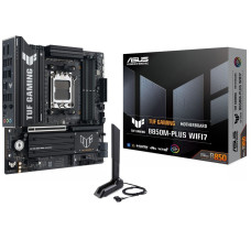 Материнская плата ASUS TUF GAMING B850M-PLUS WIFI7 AM5 mATX 4xDDR5 PCIEx16 PCIEx1 3xM.2 USB-C DP HDMI 2.5GLAN WiFi 7