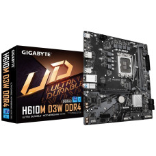 Материнская плата Gigabyte H610M D3W DDR4 H610, LGA1700, 2*DDR4, 1*PCIEx16, 1*PCIEx1, 2*M.2, 1*TypeC, 3*USB3.2Gen1, 6*USB2.0, 4*SATA3.0, 1G, DP, HDMI, M-ATX, RTL