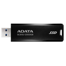 Твердотельный накопитель SSD ADATA 2TB SC610 BOXBLACK/RED  USB 3.2 Gen2 Type-A, 550/500, SC610-2000G-CBK/RD