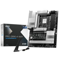 Материнская плата MSI PRO Z890-A WIFI Z890, LGA1851, 4*DDR5, 3*PCIEx16, 4*M.2, 2*TypeC, 3*USB3.2Gen2, 6*USB3.2Gen1, 4*USB2.0, 4*SATA3.0, 5G, 2xType-C(DP), HDMI, ATX, RTL