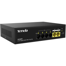 Коммутатор Tenda SG106PC Коммутатор неуправляемый PoE, 6 портов 6x1 Гбит/с, PoE 4х до 30 Вт, 2хUplink, настольный