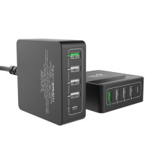 Зарядное устройство ACD CЗУ (ACD-P605U-V1B) 60Вт, Сетевое ЗУ 5xUSB 1PD+1QC+3Smart, 3.6;20В/3А RTL {40}