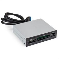 Картридер Exegate «Картридер USB3.0 ExeGate CR-611U3 (внутренний, 3.5», мультиформатный:» SD/SDHC/SDXC/MMC/microSD/T-Flash/CF/MS/MS micro/XD, 1 доп.порт USB3.0, черный, металл) (133273)