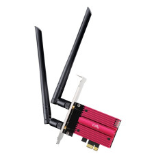 Адаптер беспроводной связи (Wi-Fi) CUDY BE9300 PCI Express Adapter Bluetooth 5.4 PCI Express Adapter with Heatsink,  Intel BE200 module, Tri-band 2T2R, Magnetized antenna base, 2 high gain detachable antennas