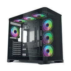 Корпус для ПК Forza Forza FZ-G42B Seaview TG ATX Case, black, w/o psu, Curved Tempered glass front panel, 1x3,5