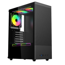 Корпус для ПК ACD Citadel 108B ATX, Type-C + 2XUSB ports + HD audio combo, Mesh, TG, Black.