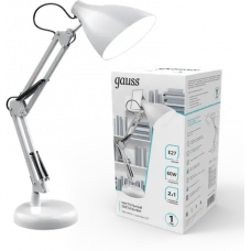 Настольный светильник Gauss GTL003 60W E27 белый струбцина и основание