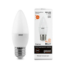 Светодиодная лампа Gauss Elementary LED Candle E27 8W 3000K 33218