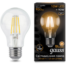 Упаковка светодиодных ламп Gauss Black Filament LED A60 E27 10W 2700K 102802110 x10