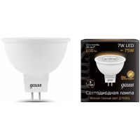 Упаковка светодиодных ламп Gauss Black LED MR16 GU5.3 7W 3000K 101505107 x10