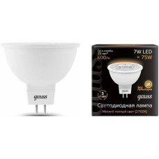 Упаковка светодиодных ламп Gauss Black LED MR16 GU5.3 7W 3000K 101505107 x10