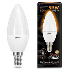 Светодиодная лампа Gauss Black LED Candle E14 9.5W 3000K 103101110