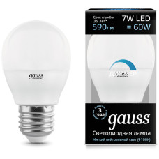 упаковка светодиодных ламп Gauss Black LED Globe E27 7W 4100K Диммируемая 105102207-D x10