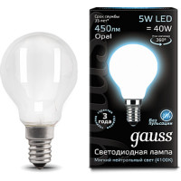 Светодиодная лампа Gauss Black Filament LED Globe Opal E14 5W 4100K 105201205