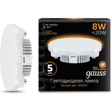 Упаковка светодиодных ламп Gauss Black LED GX53 8W 3000K 108008108 x10
