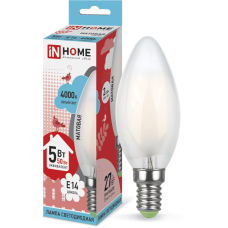Светодиодная лампа In Home LED-СВЕЧА-deco 5Вт 230В Е14 4000К 450Лм матовая 4690612006765