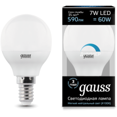Светодиодная лампа Gauss Black LED Globe E14 7W 4100K Диммируемая 105101207-D