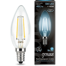 Светодиодная лампа Gauss Black Filament LED Candle E14 5W 4100K 103801205