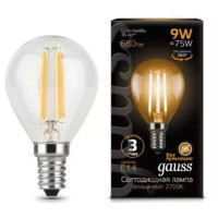 Светодиодная лампа Gauss Black Filament LED Globe E14 9W 2700K 105801109 х10