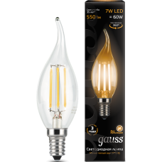 Упаковка светодиодных ламп Gauss Black Filament LED Candle Tailed E14 7W 2700K 104801107 x10