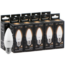 Упаковка светодиодных ламп Gauss Black LED Candle E27 6.5W 2700K 103102107 x10