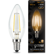 Светодиодная лампа Gauss Black Filament LED Candle E14 7W 2700K 103801107