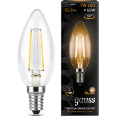 Упаковка светодиодных ламп Gauss Black Filament LED Candle E14 7W 2700K 103801107 x10