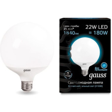 Светодиодная лампа Gauss Black LED G125 E27 22W 4100K 105102222