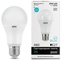 Упаковка светодиодных ламп Gauss Black Filament LED A60 E27 20W 4100K 102902220 x10