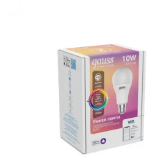 Светодиодная лампа Gauss Smart Home A60 E27 10W 1055lm 2700-6500К RGBW, диммируемый 1180112